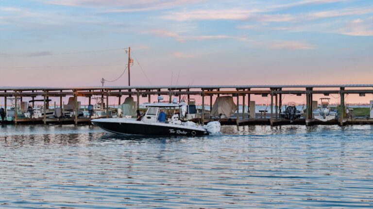 Waterfront view toward Bluff's Landing and the marina