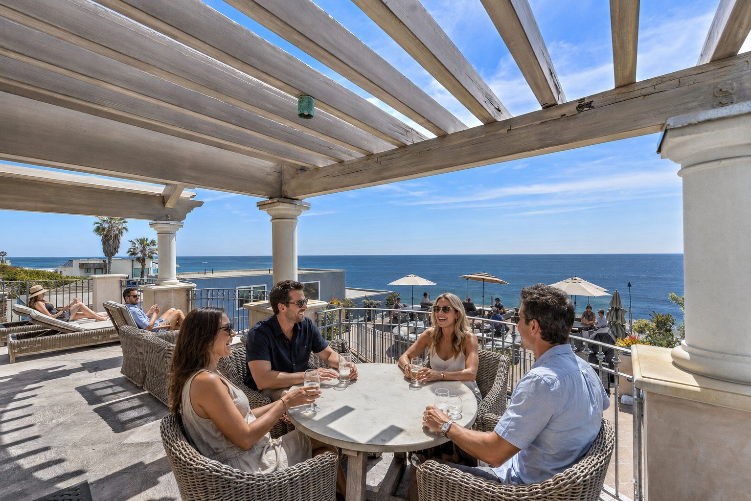 A Laguna villa balcony arranged for celebration